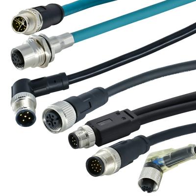 China Male Female M12 Waterproof Connector Au Contact 26AWG - 22AWG Cable for sale