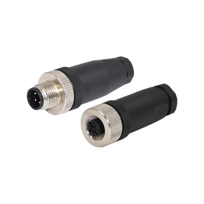 China IP68 3 - 17 Pin M12 Waterproof Connector Fielded Installation Screw Plug Socket for sale