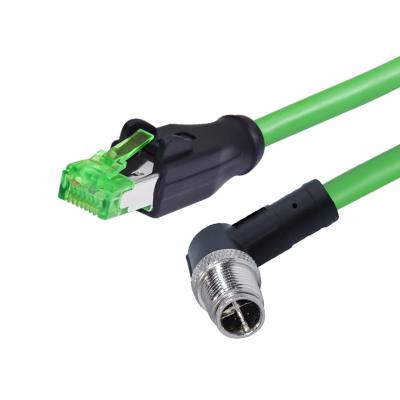 China IP68 M12 un código 4pin 8pin de D X al conector de cable flexible hembra-varón impermeable del enchufe rj45 en venta