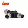 China Rigoal 3p 4p 5p M12 Waterproof T Connector IP67 IP68 3 Way T Cable Connector for sale