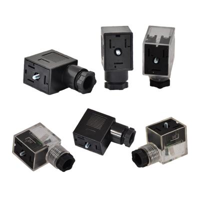 China 3 Pin 4 Pin Solenoid Valve Connector A B D Code Male Female Electrical Plug for sale