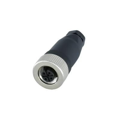 China 3 Pin 4 Pin M12 Waterproof Connector A B D Coding Male Female Plastic IP67 IP68 for sale
