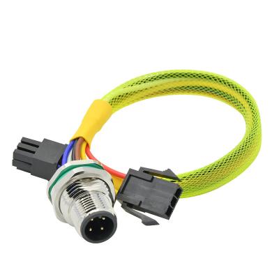 China CuZn TPU M12 Panel Mount Connector IP68 M12 Series Connector With Wire Terminal Fasten for sale