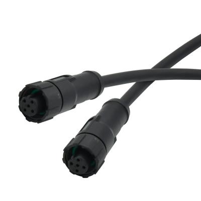 China 3 - 8 Pin M12 Waterproof Connector Female Overmolded Plastic Black Cable Connector for sale