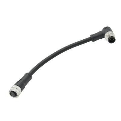 China Right Angle M12 To M8 Connector Female Male PUR PVC Waterproof Cable Connector for sale