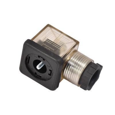 China LED Base Solenoid Valve Plug Connector A B C Size 2pin 3pin Waterproof for sale