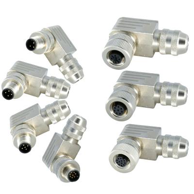 China Metal Free Plug M12 Waterproof Connector A Code Straight Elbow Sensor Assembly for sale