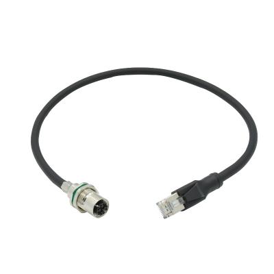 China Shielded Network Waterproof Ethernet Cable Connector M12 To Rj45 Connector for sale