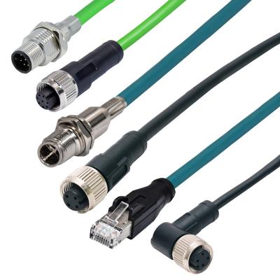 China A B D X Coded 3 - 17 Pin M12 Cable Connectors Solder Locking Industrial Standard for sale