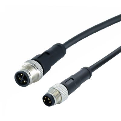 China M12 To M8 3-17 Pins Male Female 2 Plugs Waterproof Ip68 M8 With M12 Cable Connectors Wires for sale