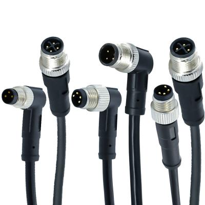 China M12 Plugs 3 - 17 Pins Cores Male Female Outside M12 Pur Sensor Cable Connectors for sale