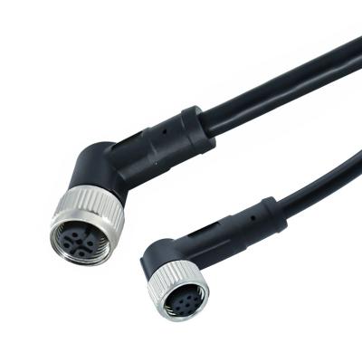China IP68 3-17 Poles Male Female Straight Angle Plugs M12 To M8 Sensor Waterproof Cable Connector for sale
