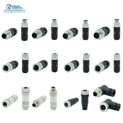 China CE IP68 M5 M8 M12 Waterproof Connector 3p 4p 5p 8p 12p Assembly Molded Panel Mount for sale