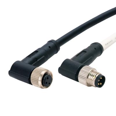 China Automation IP68 Waterproof Connector Female Right Angle Circular Connector Sensor Cable for sale
