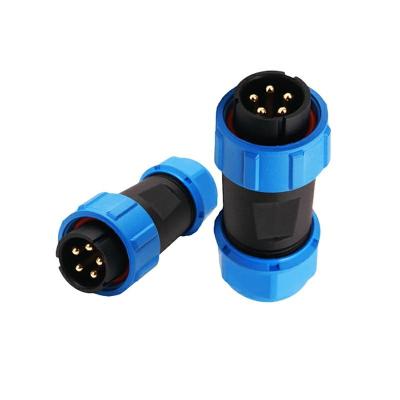 China SP21 5 Pin Waterproof Electrical Connectors Male Threaded Cable Connector for sale
