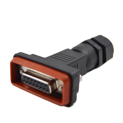China 7A Industrial Ethernet Connector Waterproof IP67 15 Pin D SUB Connector for sale