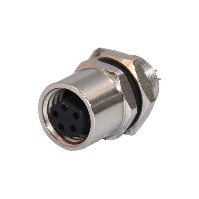 China M8 5 Pin Panel Mount Connector , Rear Panel Connector With Soldering for sale
