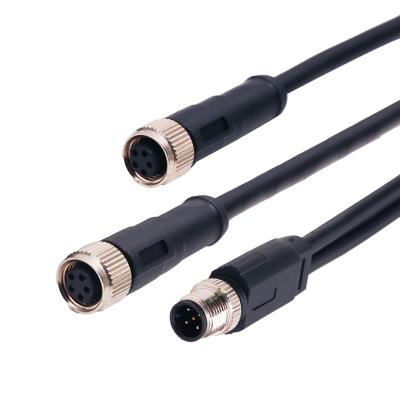Китай 3 4 5 8 сигнал соединителя 12pins M12 водоустойчивый отливая прямой кабельный соединитель в форму продается