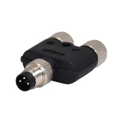 China M8 Y Type 3 Pin IP68 Waterproof Connector straight Orientation for sale