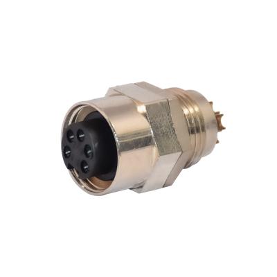 China 300V Mechanical Cable Connectors Waterproof 7/8'' 5pins Panel Mount Female Connector for sale