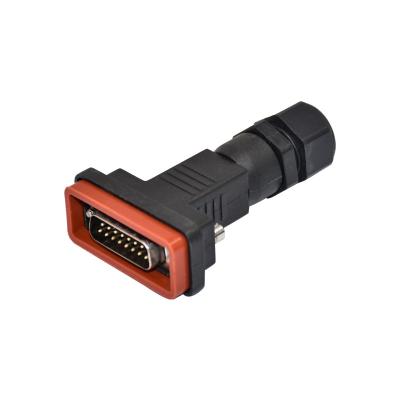 China IP68 Industrial Ethernet Connector D-SUB 15 Pins Male Assembly Waterproof IP67 Connector for sale