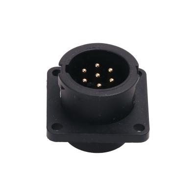 China Square Flange 7 Pin Waterproof Connector IP68 Panel Mount Connector for sale