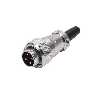 China FUS Circular Plastic Connectors Metal Shielded Male To Male 4 Pin Connector for sale