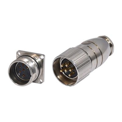 China M23 Power Connector Male 7 Pin Panel Mount Circular Metal Connectors PA66 for sale
