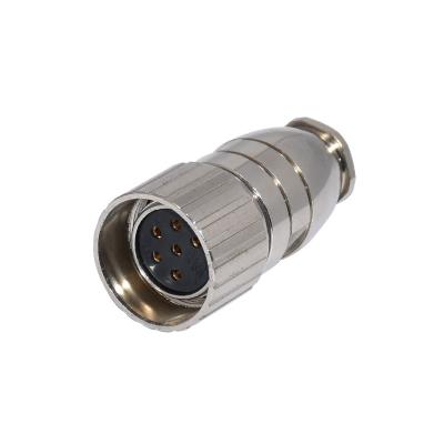 China Waterproof IP67 M23 Connector 20A High Power Female 6pins Assembly Metal Plug for sale