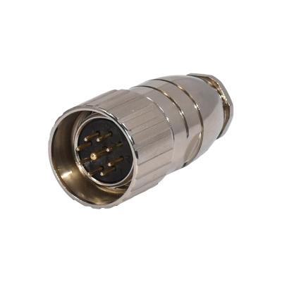 China High Power M23 Connector 300V Male 9 Pin Circular Connector Metal Plug for sale