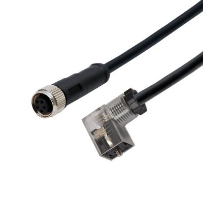China M12 Waterproof Molding 5pins Female Molding Connector To Solenoid Valve Type C LED for sale