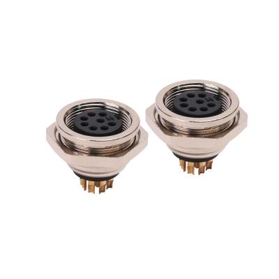 China Rohs M16 Circular Connector Rear Panel Mount 8 Pin Female Connector for sale