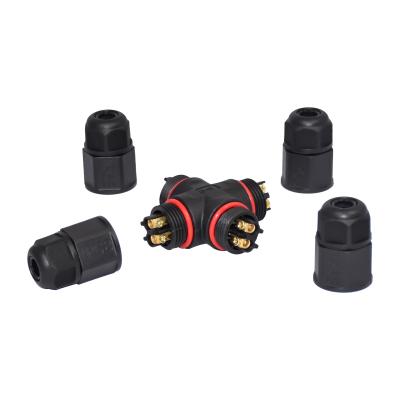 China L20 4 Wire Waterproof Connector 2pins Screw Assembly Connector For Outdoor Light for sale