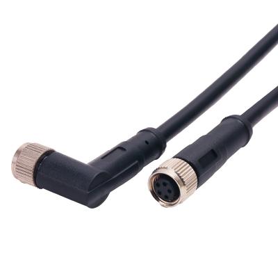 China Elbow M8 Cable Connector Male To Female Cable 4p 5P 3P 8 Pin Circular Connector for sale