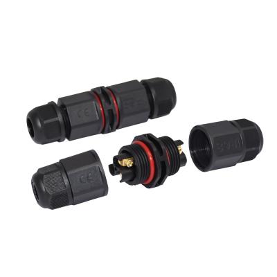 China IP68 Waterproof Underground Screw Electrical Connector 3pin Assemble Cable To Cable Connector for sale