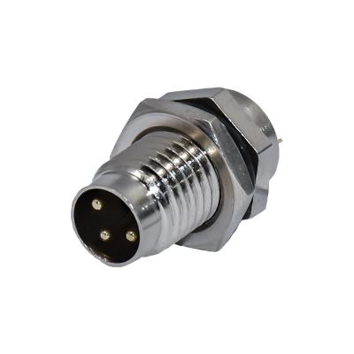 China Waterproof M8 Front Panel Mount Connector 3pins Male Fastened IP67 Connector Automotive for sale