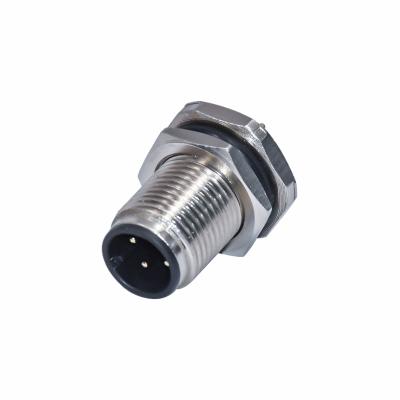 China 4P Circular Multipole M12 Waterproof Connectors PCB Quick Lock Type Metal Electrical Connector for sale