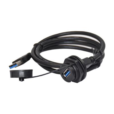 Китай водоустойчивый мужчина соединителя IP67 USB2.0 держателя панели 1.5A к женской сборке кабеля 1M продается