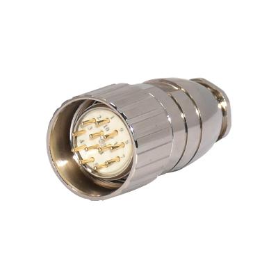 China Power Straight Plug Connector 4 6 7 9 12 16 17 19pin IP67 M23 12 Pin Male Female Connector for sale