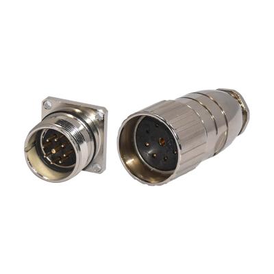 China Straight M23 Connector / Encoder Connector 6 8 12 17 19 Pin Cores Power Plug for sale