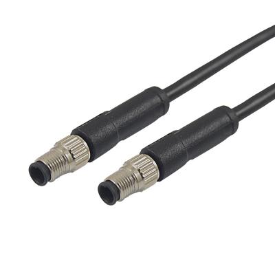 China IP67 M5 Male Straight Molded Cable A Code 3 4 Pin Phosphor bronze for sale