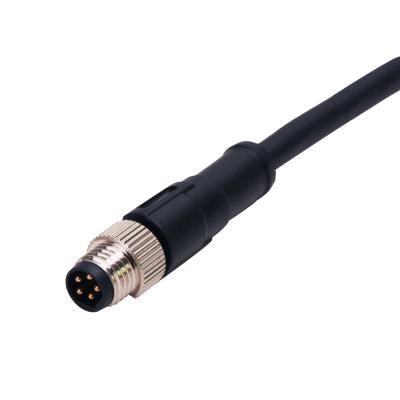 China PA66 M8 Waterproof Molded Cable Connector Male Straight 8 Pin IP68 for sale