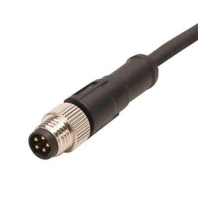 China CuZn TPU Molded Cable M8 Waterproof Connector 3P IP67 A Coding For Sensor for sale