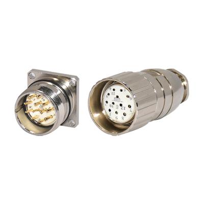 China NBR FKM IP67 M23 Waterproof Power Connector Square Socket 16 17 19 pin for sale