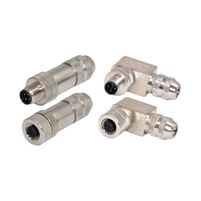 China IP67 CuZn M12 4 Pin Connector Waterproof Aerospace Power Stability for sale