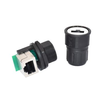 China Outdoor Ethernet Rj45 Coupler IP68 Rj45 Panel Mount Waterproof Connector for sale