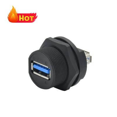 China Rigoal Panel Mount Waterproof USB Connector IP67 Outdoor Receptacle USB 3.0 for sale