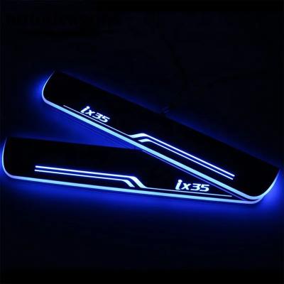 China LED Welcome Door Sill Plate Scuff LED Light Pedal Wireless Wired Car Logo LED Welcome Pedal Light Car Door light Strip for sale