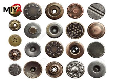 China Botões 19mm ligas de zinco lisos da pressão do metal para revestimentos à venda