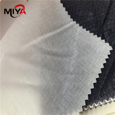 China Charcoal 155gsm 112cm Shirt Collar Fusing Interlining for sale
